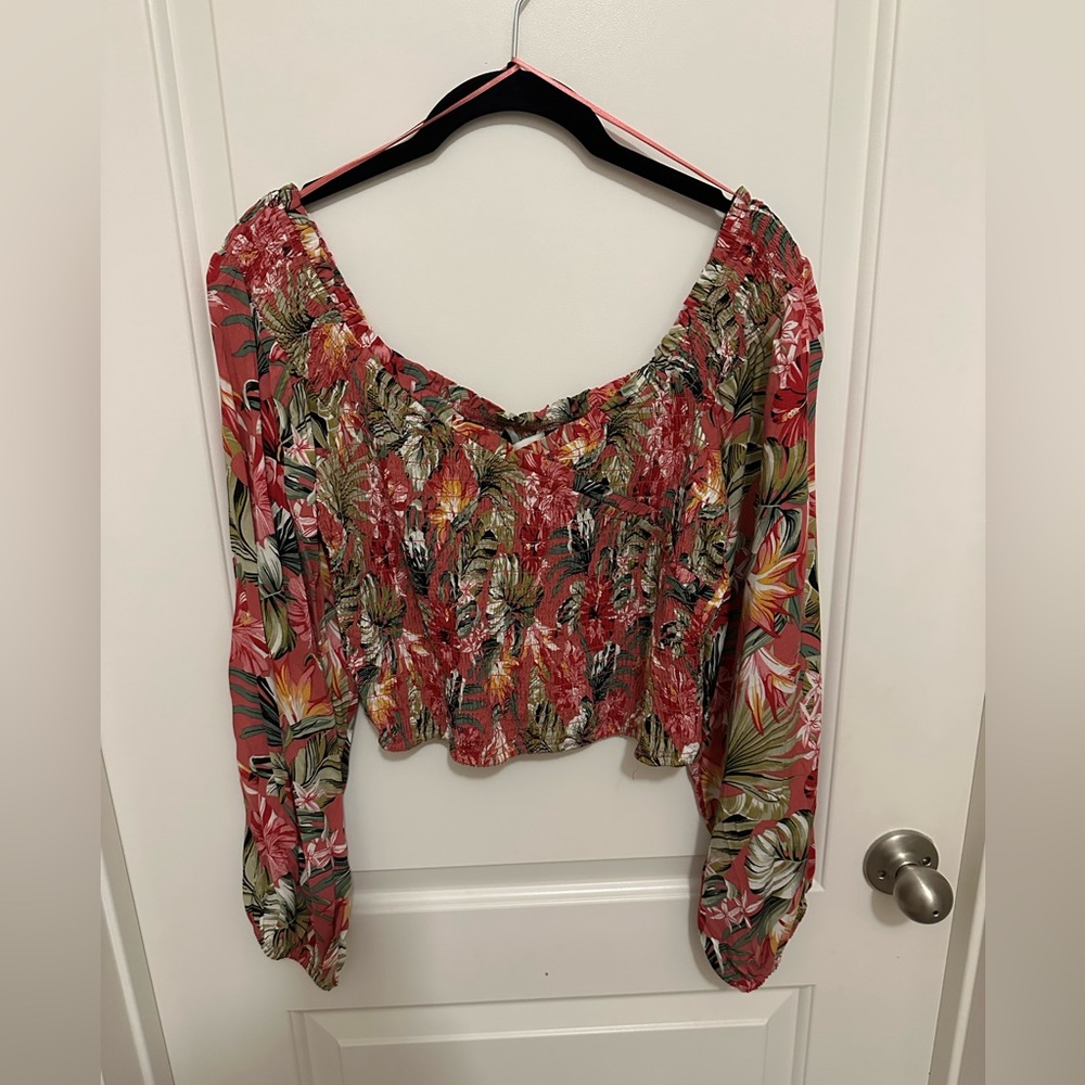 Off the shoulder blouse.